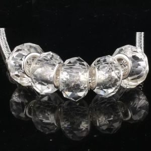 Crystal transparent Set of 5 spacer charm set