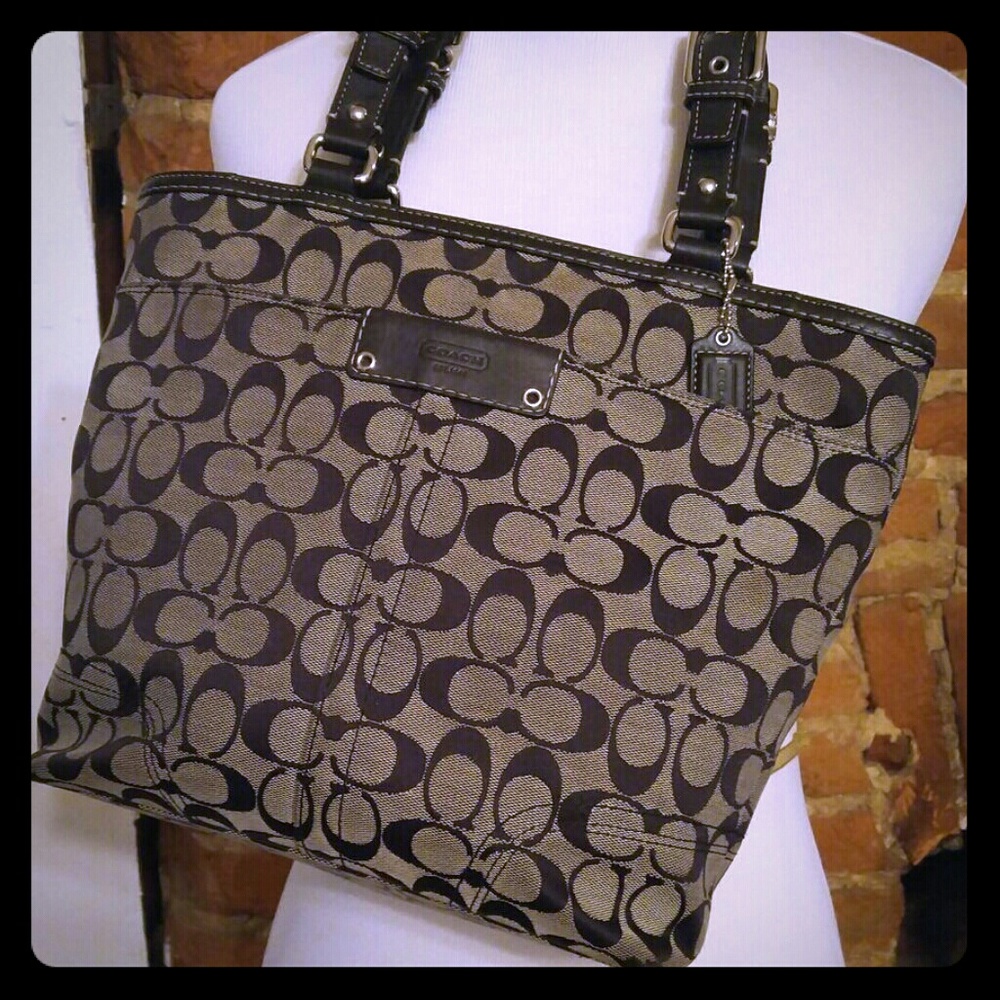 Coach purse - gray and black