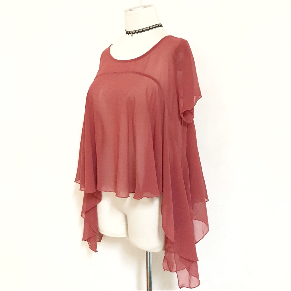 Flowing draped boho hippy sheer top