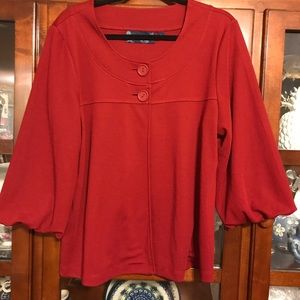 Susan Graver Style Cranberry Knit Jacket L
