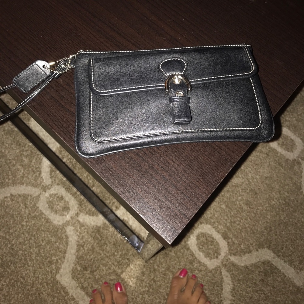 Black coach wristlet