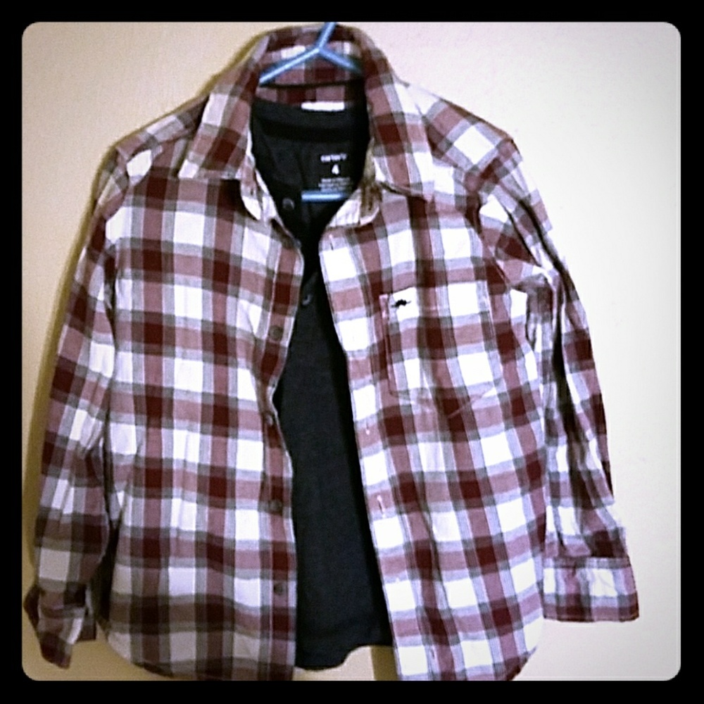 Boys Plaid Shirt Set