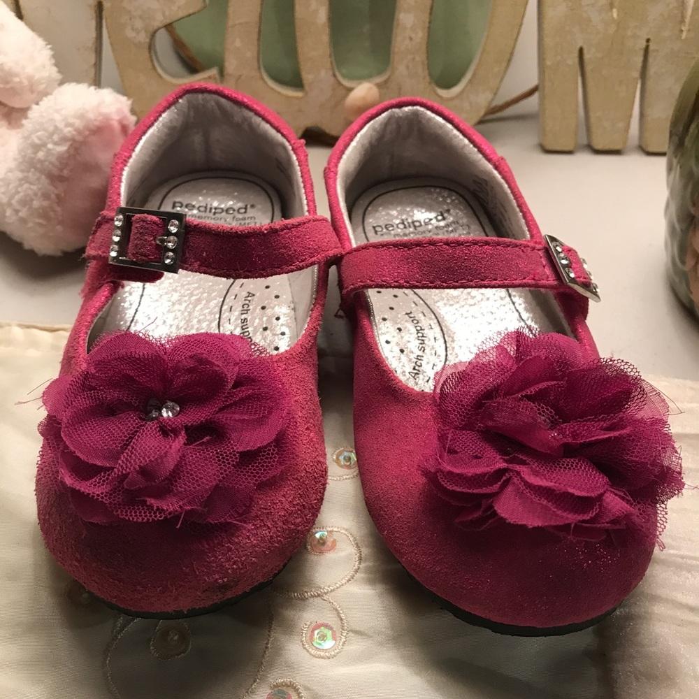 Adorable little girls pink shoes