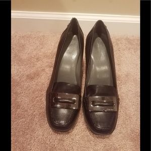 Calvin Klein black buckle heels size 7