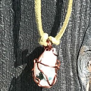Copper wrapped Montana moss agate