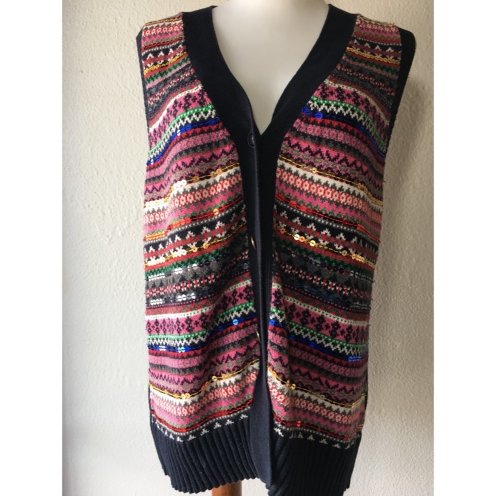 Tommy Hilfiger Sequin Colored Women's Vest Sz L