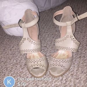Altar'd State tan open toe heels