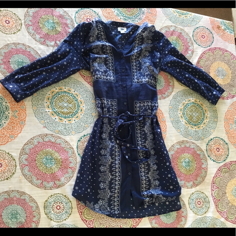 Navy Blue detailed Dress