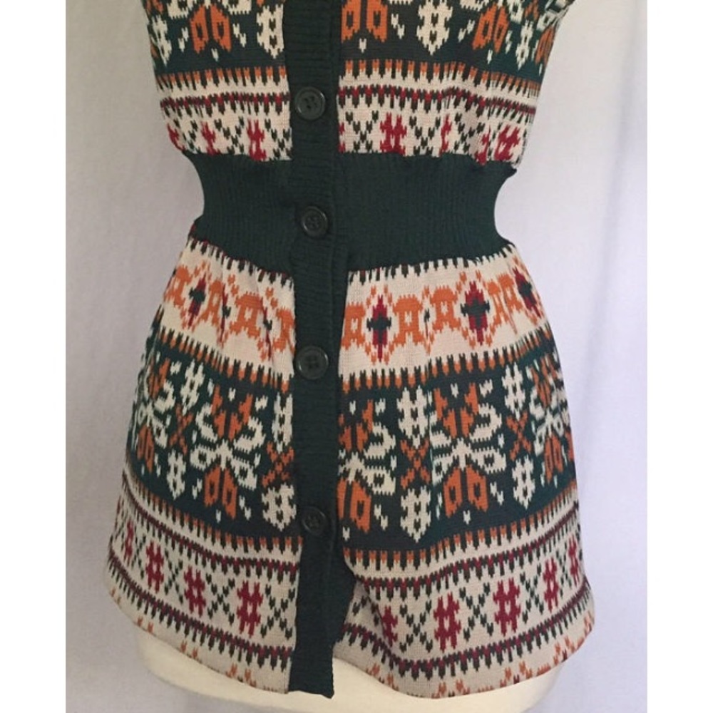 Vintage 70sGeometric Snowflake Tunic - Picture 3 of 8