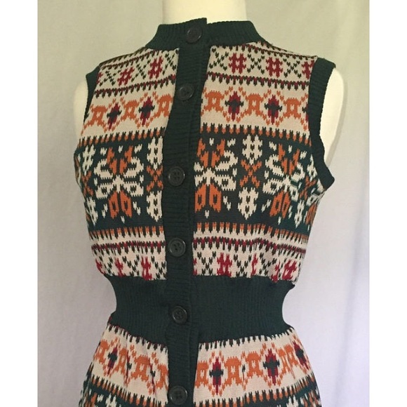 Vintage 70sGeometric Snowflake Tunic - Picture 2 of 8