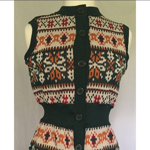 Vintage 70sGeometric Snowflake Tunic - Picture 4 of 8