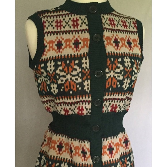 Vintage 70sGeometric Snowflake Tunic - Picture 6 of 8
