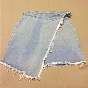 Asos Denim Wrap Mini Skirt