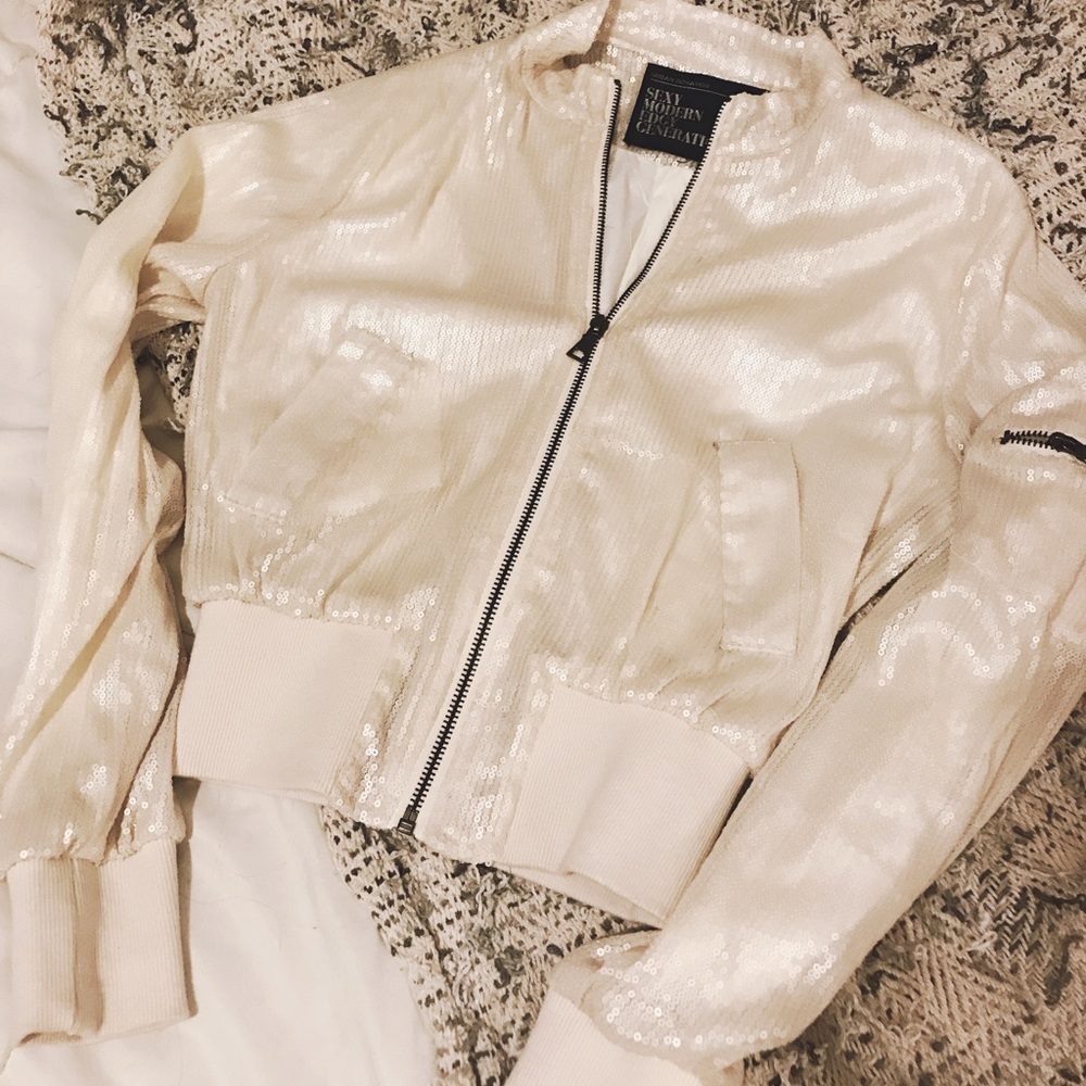 DONATED Sequin Bomber Jacket - Picture 3 of 5