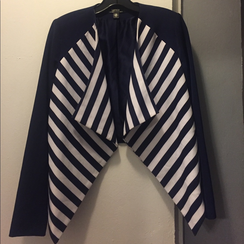 Brand New Kensie Navy White Stripe Blazer