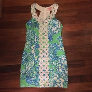 Lilly Pulitzer dress with white embroidery