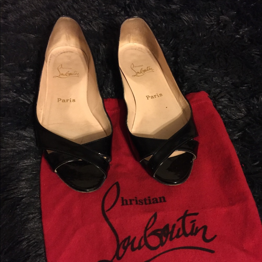 Christian Louboutin peep-toe flats!
