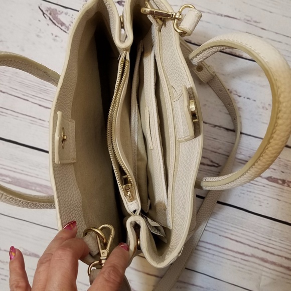 Zara Mini City White Faux Leather Satchel Bag - Picture 7 of 8