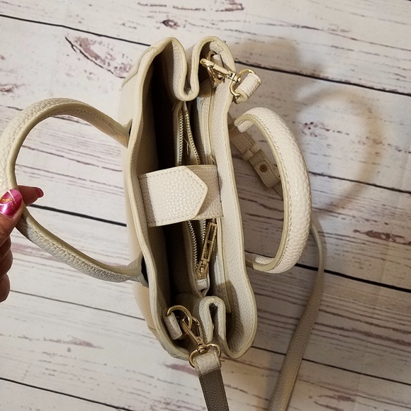 Zara Mini City White Faux Leather Satchel Bag - Picture 6 of 8