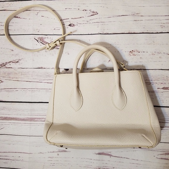 Zara Mini City White Faux Leather Satchel Bag - Picture 3 of 8