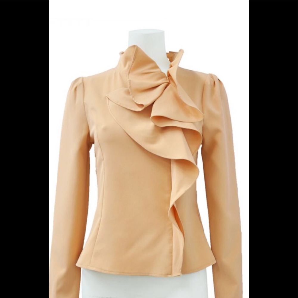 BEIGE RUFFLE TOP. SOLD OUT