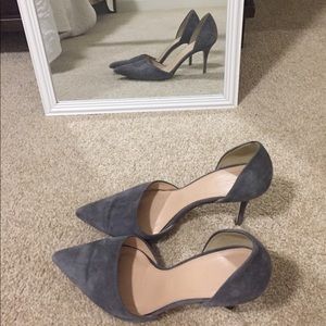 J. Crew grey suede heels