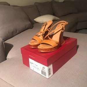 Salvatore Ferragamo Glosses Cork Wedges-NEVER worn