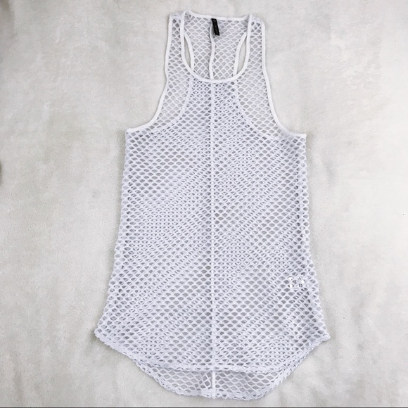 RILLER FOUNT Kate Racerback Fishnet Layering tank - Picture 2 of 6