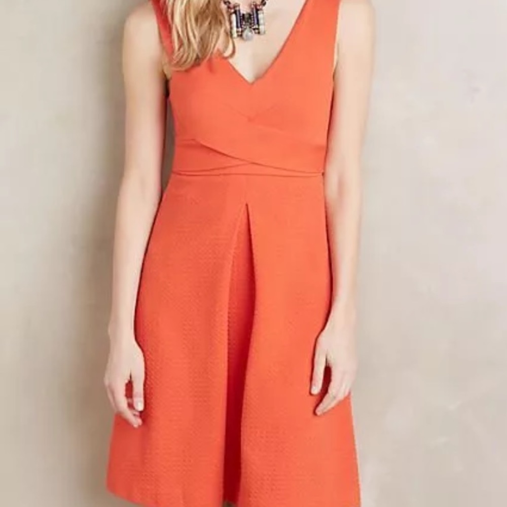 Anthropologie Cocktail Dress Orange Ardmore Dress