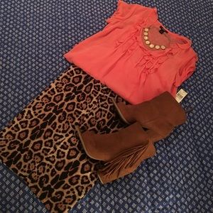 ‼️BRAND NEW WITH TAG‼️ Ruffle Coral Top