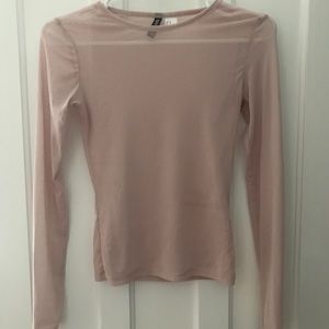 Pink mesh top