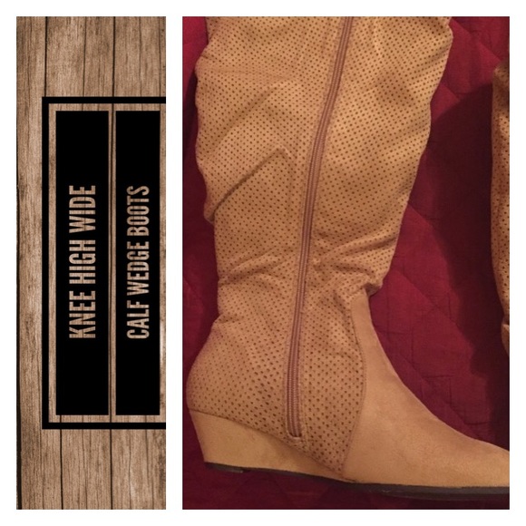 Comfortview Shoes - Wedge Wide Calf Knee High Boots NIB