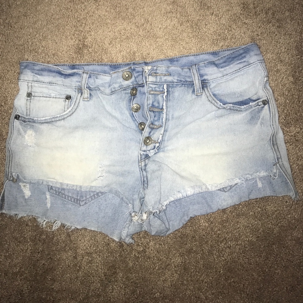 Free People distressed denim shorts