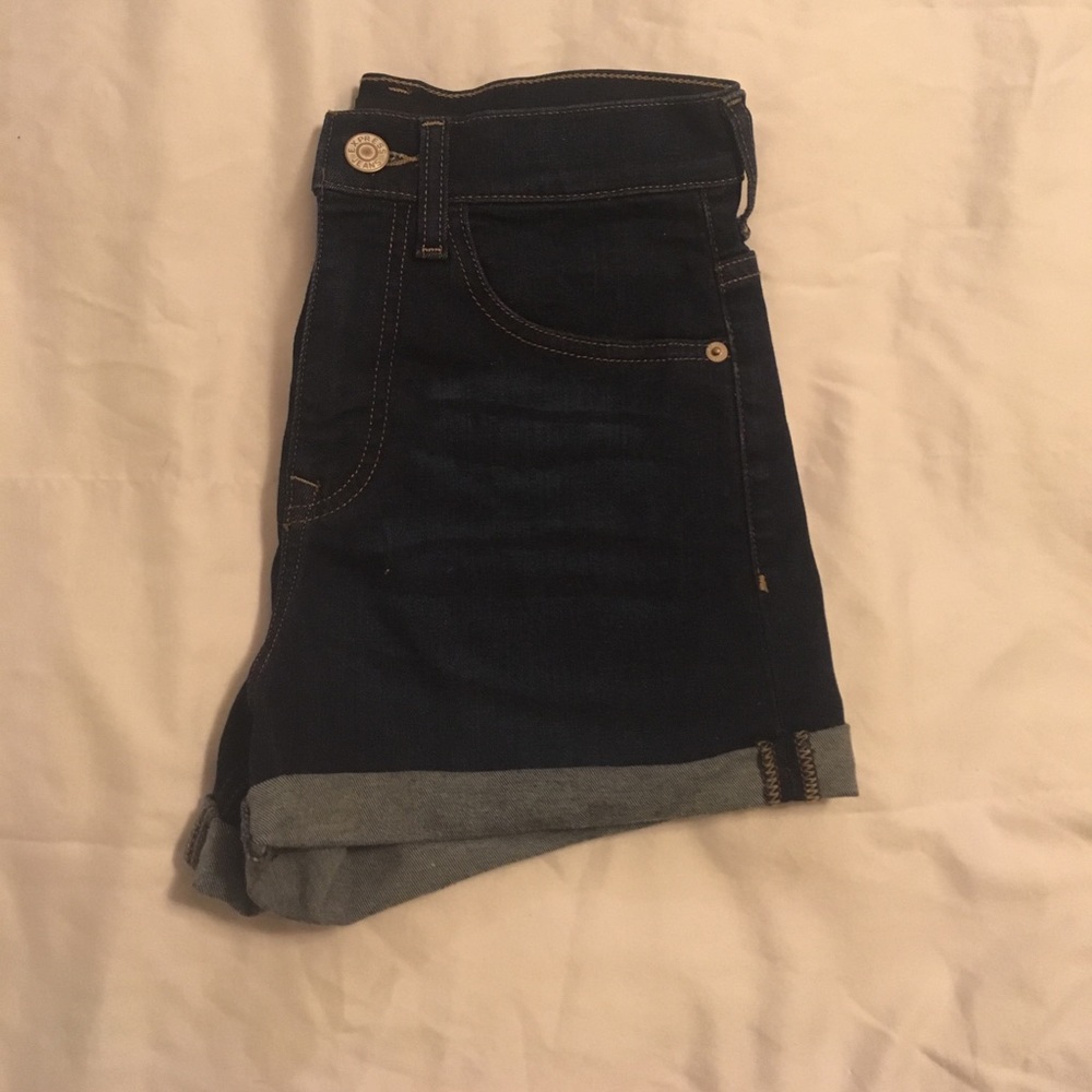 Women's express high waisted blue jean shorts