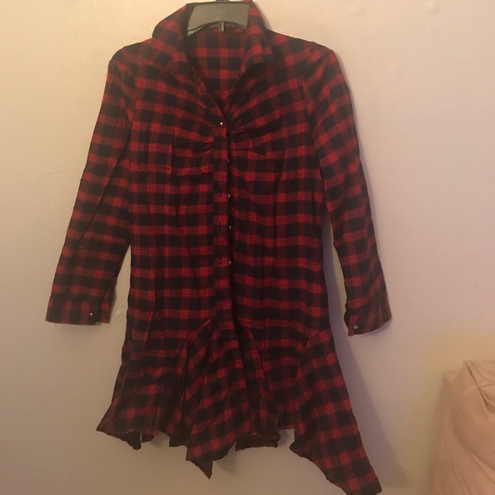 Gamiss Navy blue/red checkered dress