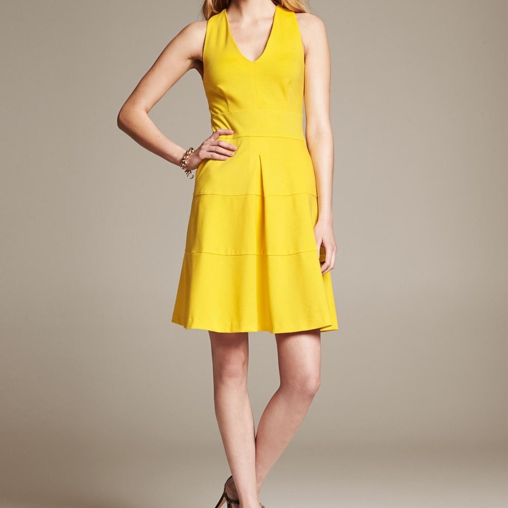 Banana Republic Sleeveless Yellow Cocktail Dress