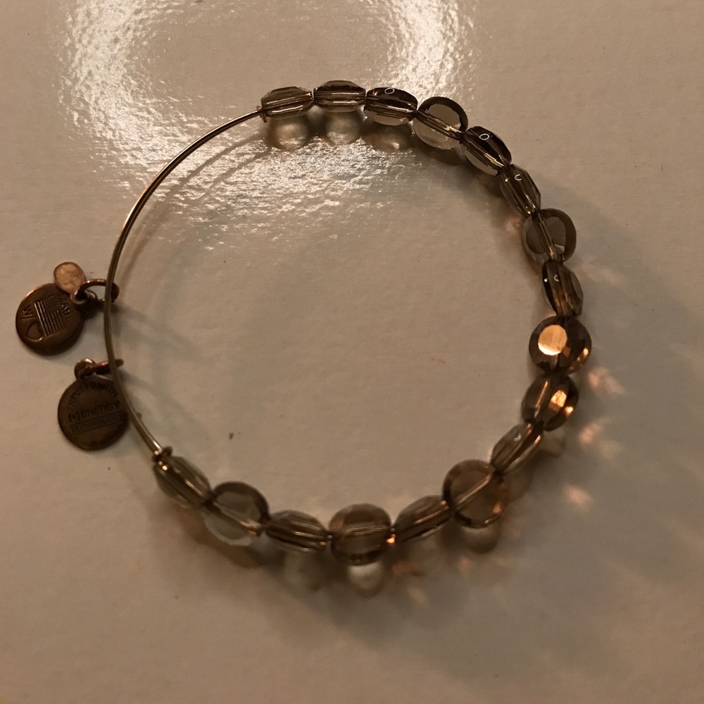 Gray clear beaded Alex & Ani bracelet