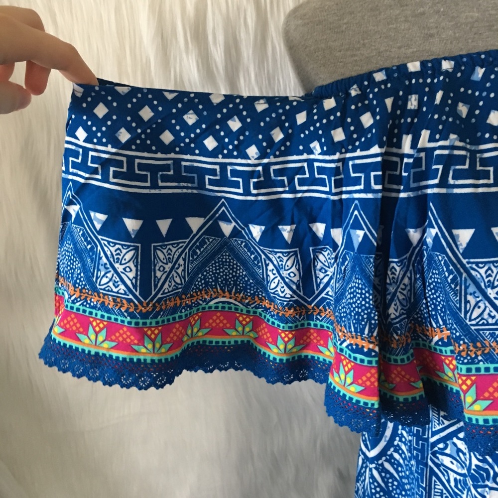 NWT Flying Tomato Blue Off the Shoulder Dress - Picture 5 of 7