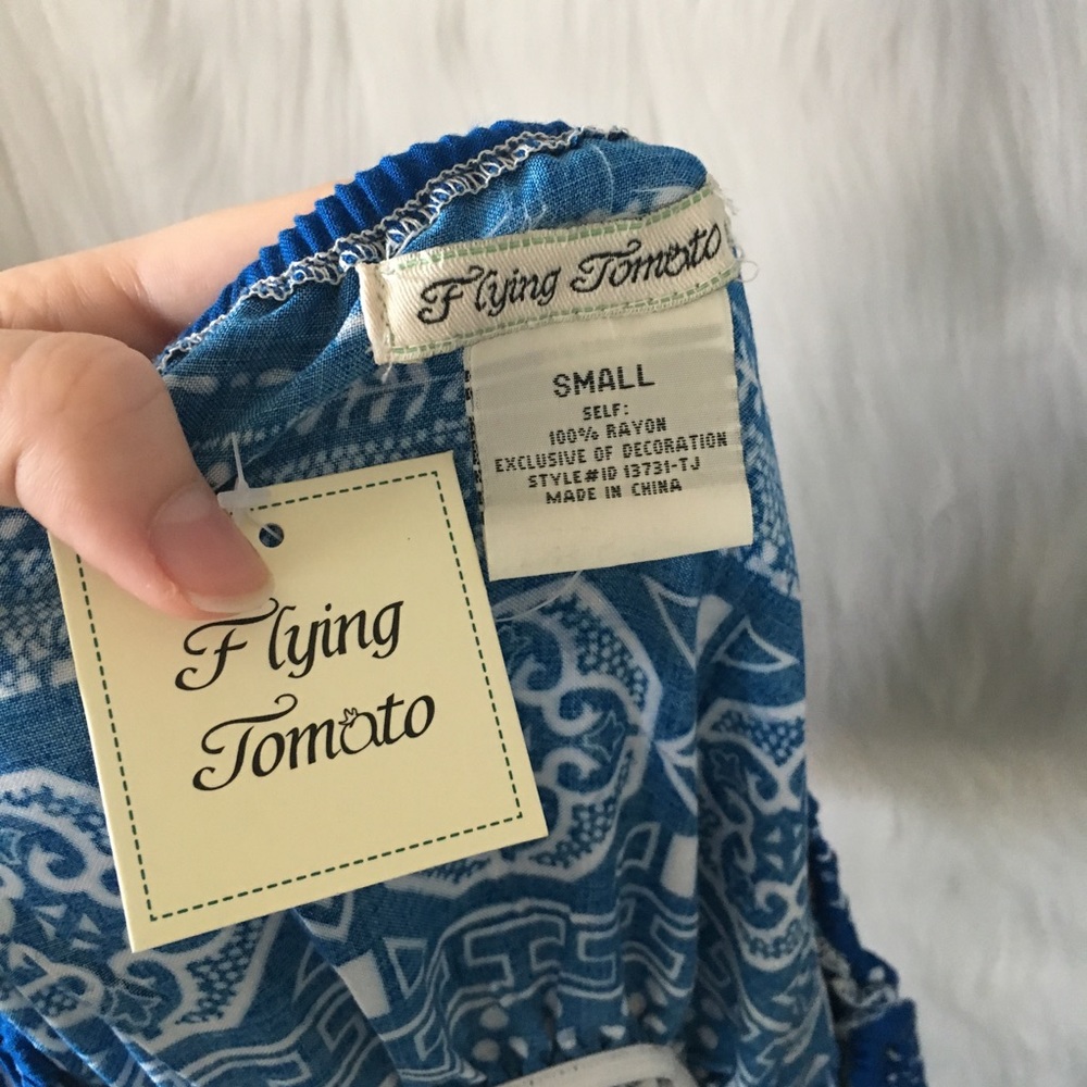 NWT Flying Tomato Blue Off the Shoulder Dress - Picture 7 of 7