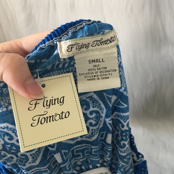 NWT Flying Tomato Blue Off the Shoulder Dress - Picture 7 of 7