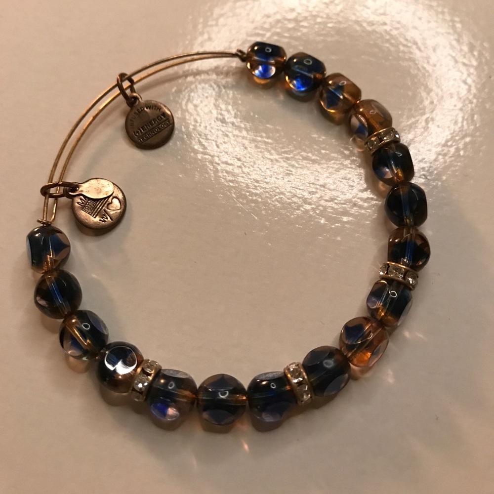 Brown & blue beaded Alex & Ani bracelet