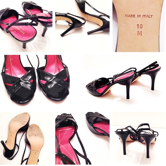 Kate Spade Sandals / Black Patent Slingback Heels - Picture 4 of 7