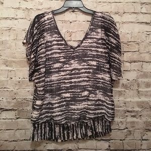 Black and White V-Neck Shirt