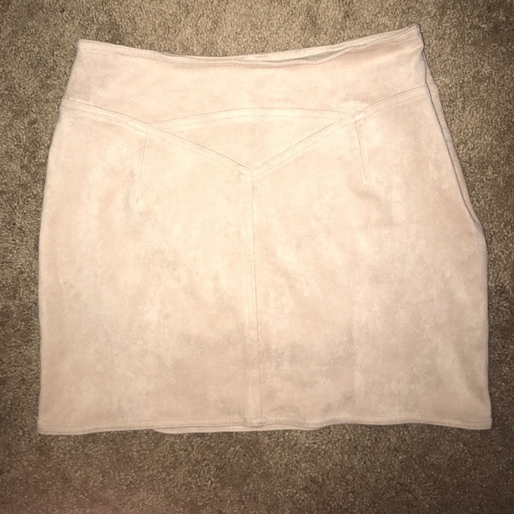 Faux suede nude ANGL skirt