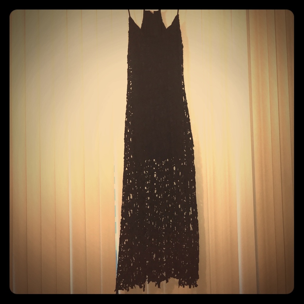 Boston Proper Navy Lace Maxi Dress