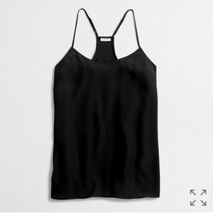 J. Crew black silk racerback cami size 8