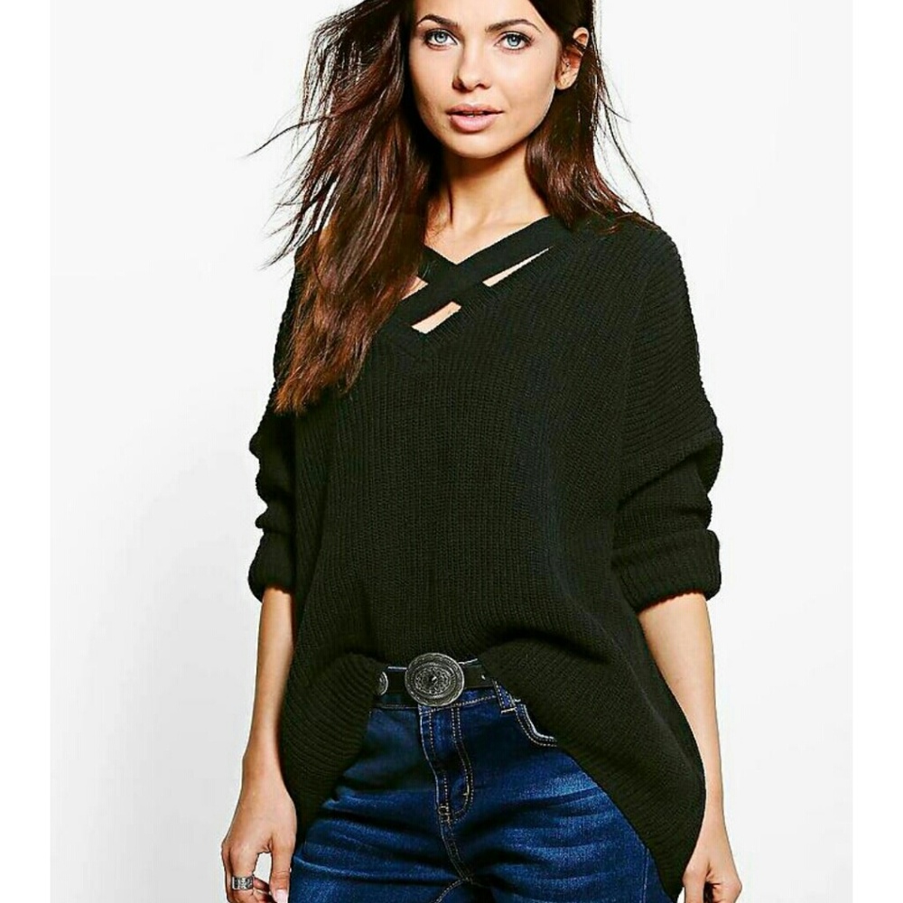 Black Oversize Sweater M/L Price Firm