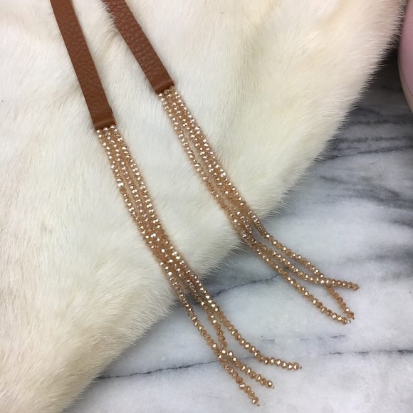 NWOT Genuine Leather and Bead Long Necklace - Picture 4 of 7