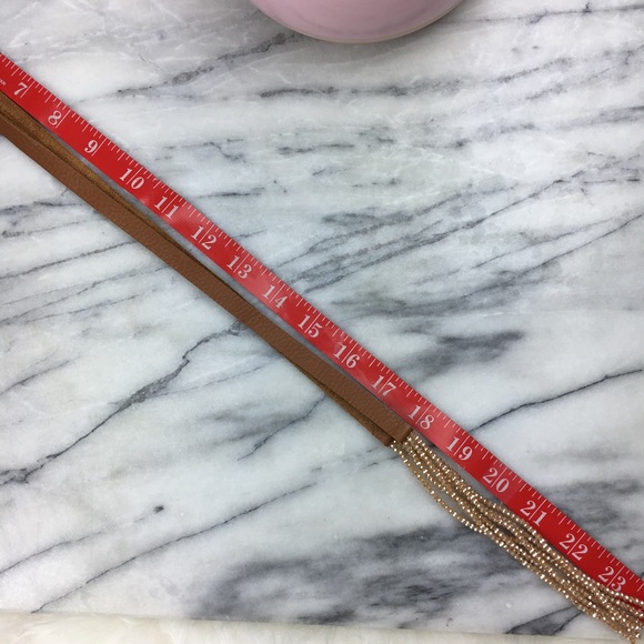 NWOT Genuine Leather and Bead Long Necklace - Picture 6 of 7