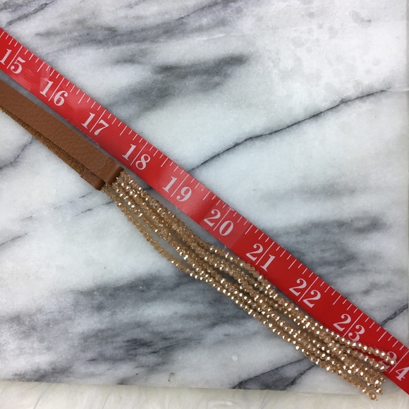 NWOT Genuine Leather and Bead Long Necklace - Picture 7 of 7